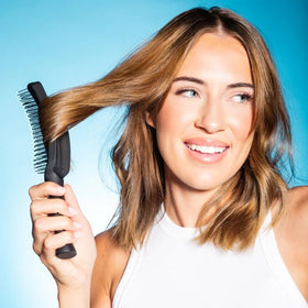 GIMME Beauty Vented Detangling Brush vented design promotes quicker blow-drying.