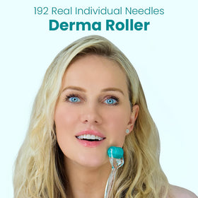 Gin Amber Beauty 192-needle roller gliding across skin