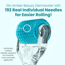 Gin Amber Beauty Derma Roller needle-head view showcasing replaceable heads