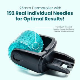 Gin Amber Derma Roller near the eyes area for gentle micro-use