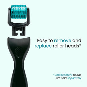 Close-up of Gin Amber Derma Roller with replaceable head