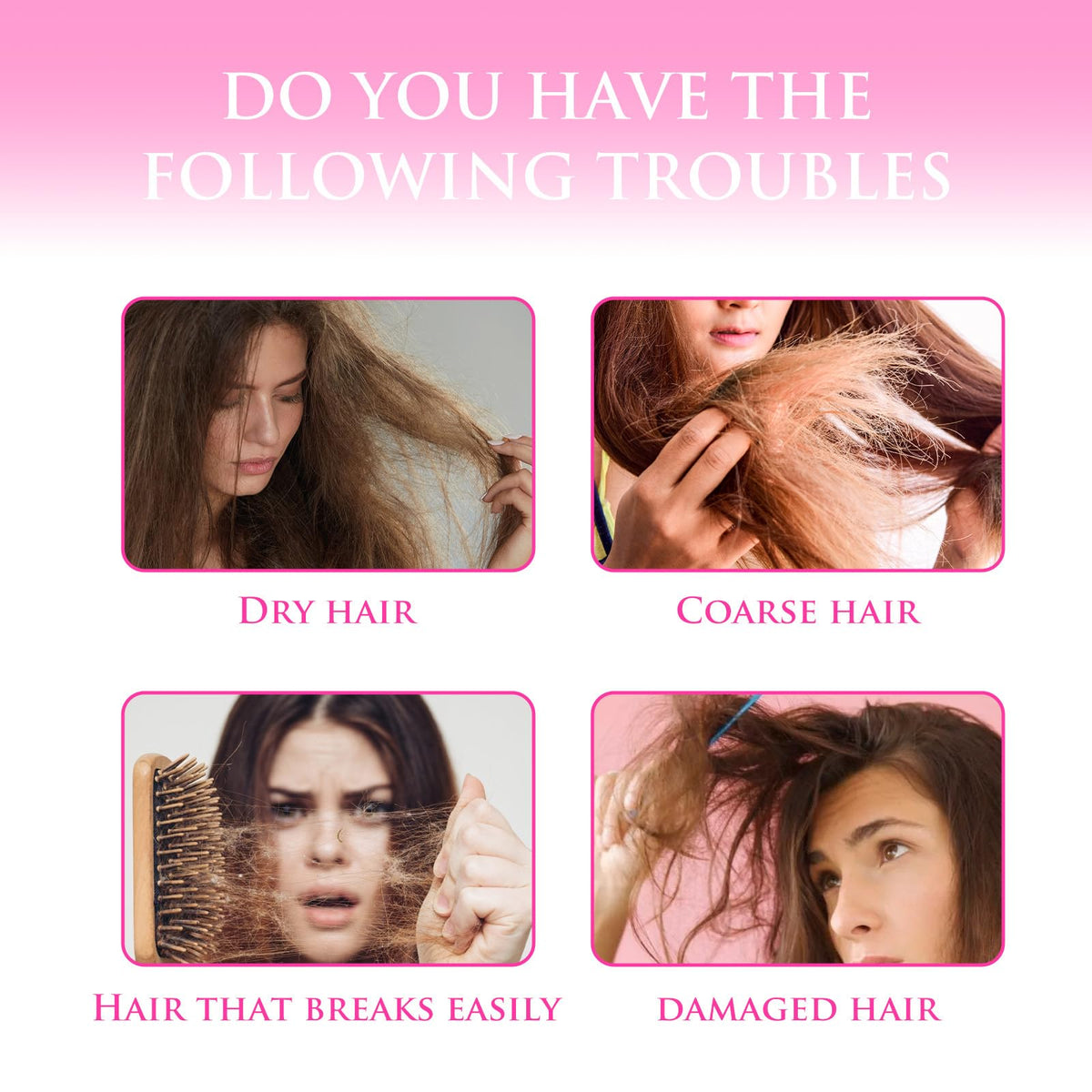 Ginaday hair serum bottle pouring showing instant repair on frizzy strands