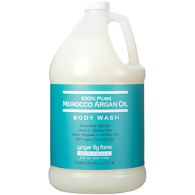 Ginger Lily Farms Argan Oil Body Wash close-up highlights premium ingredients and color