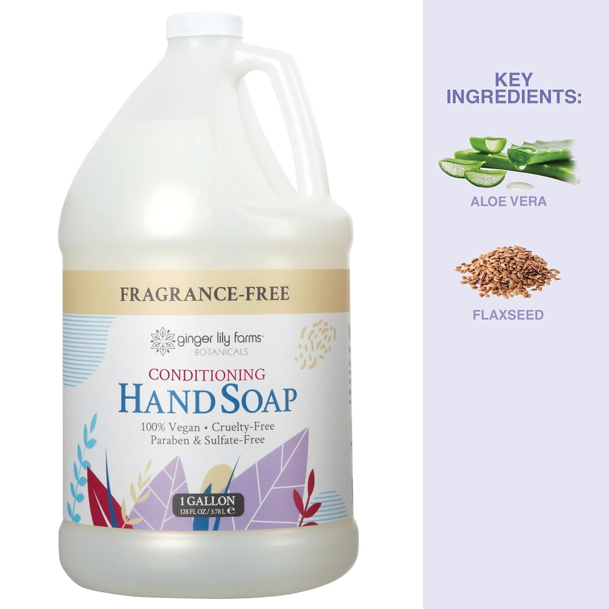 Gentle exfoliant and aloe vera in formula shown on bottle for Skin-friendly cleansing.