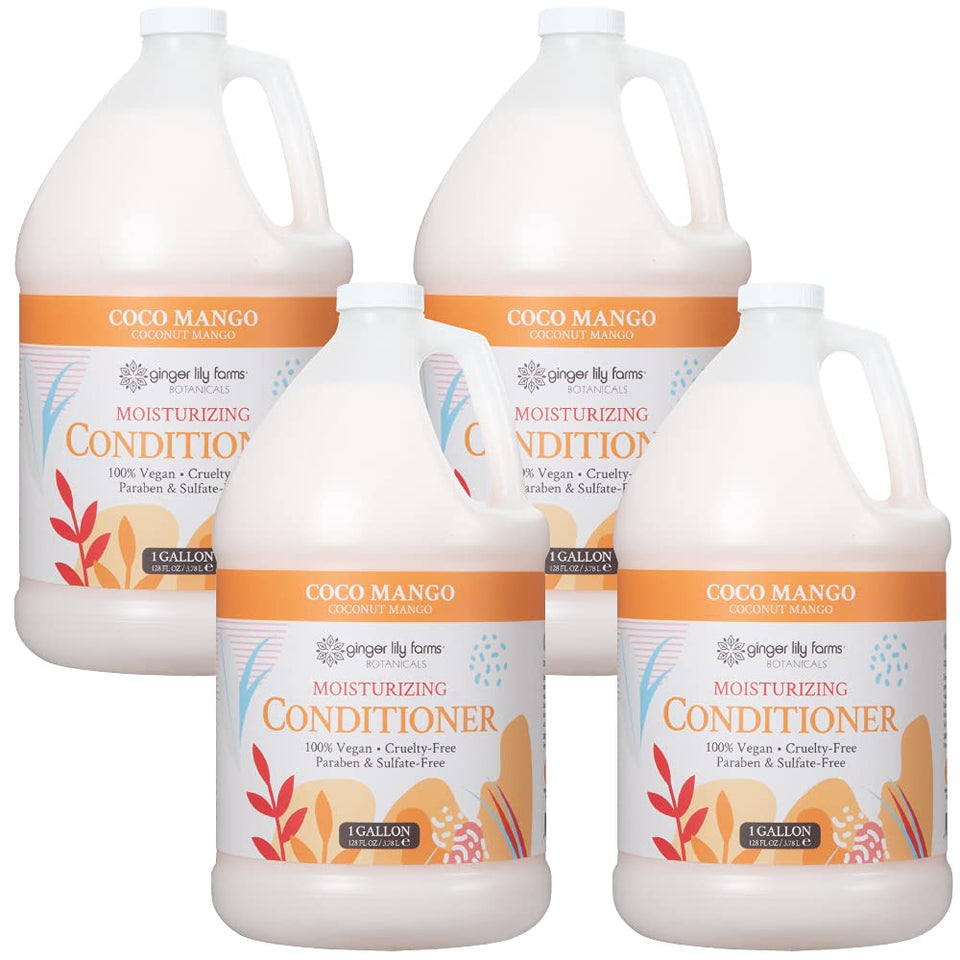 Ginger Lily Farms Botanicals Coco Mango conditioner bottle for silky, hydrated hair