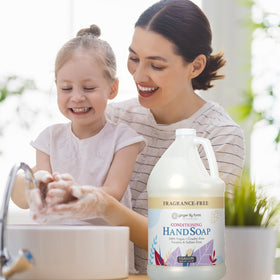 Gallon bottle with easy pour spout designed for efficient refills.