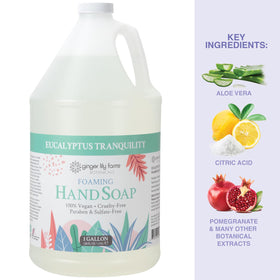 Ginger Lily Farms Botanicals gallon refill communicates eco-friendly, cost-saving option.