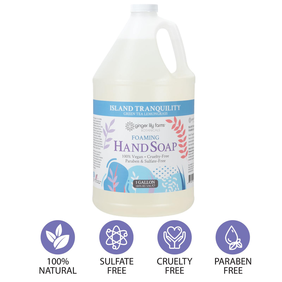 Ginger Lily Farms Botanicals foaming hand soap being dispensed into a pump