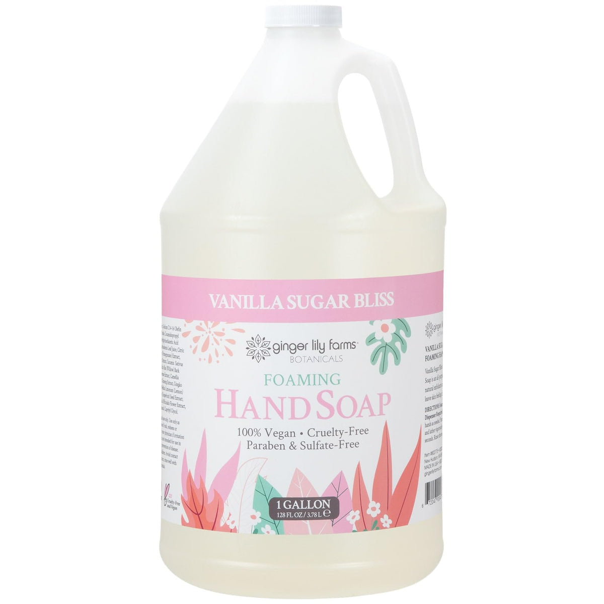 Ginger Lily Farms Botanicals foaming hand soap pour shows rich lather for quick cleansing