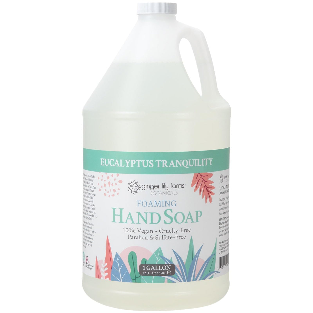 Ginger Lily Farms Botanicals foaming hand soap refill 1 gal bottle for eco-friendly home use.