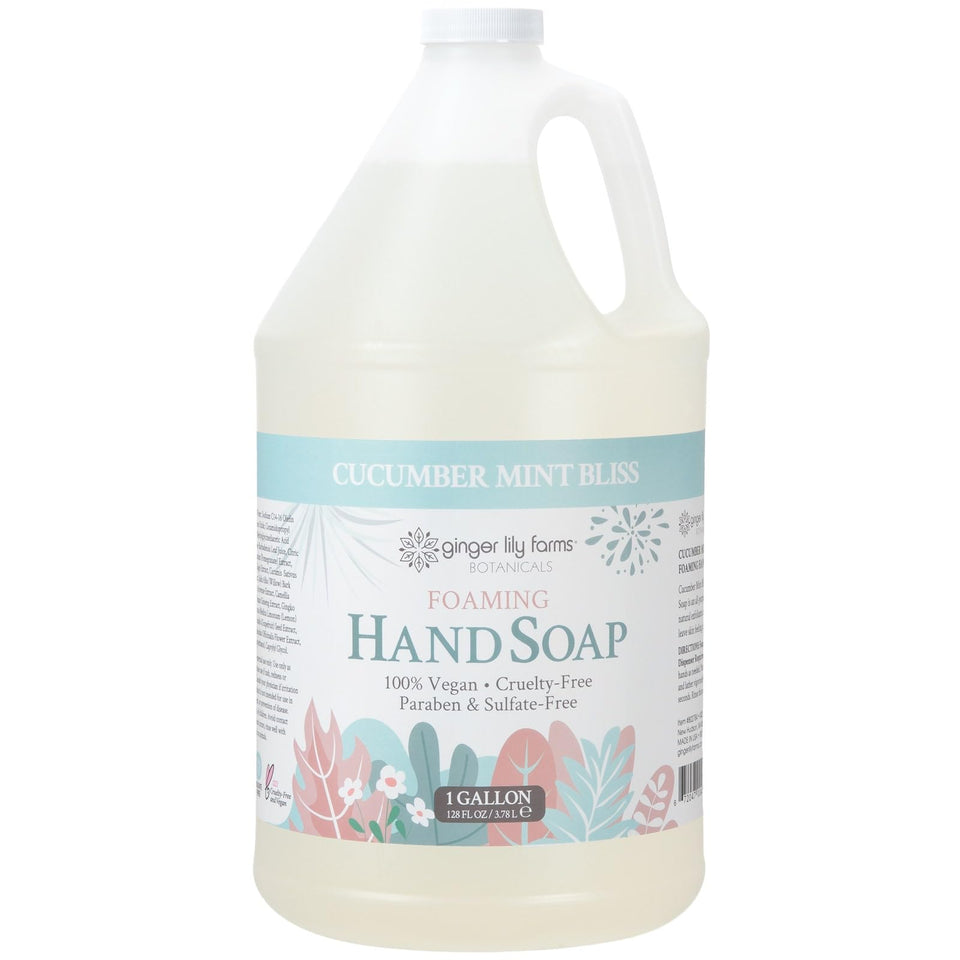 Ginger Lily Farms Botanicals foaming hand soap refill bottle front, ideal for easy home refills.