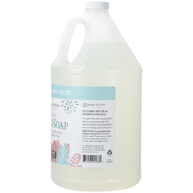 Ginger Lily Farms Botanicals foaming hand soap refill label close-up showing vegan and cruelty-free formula.