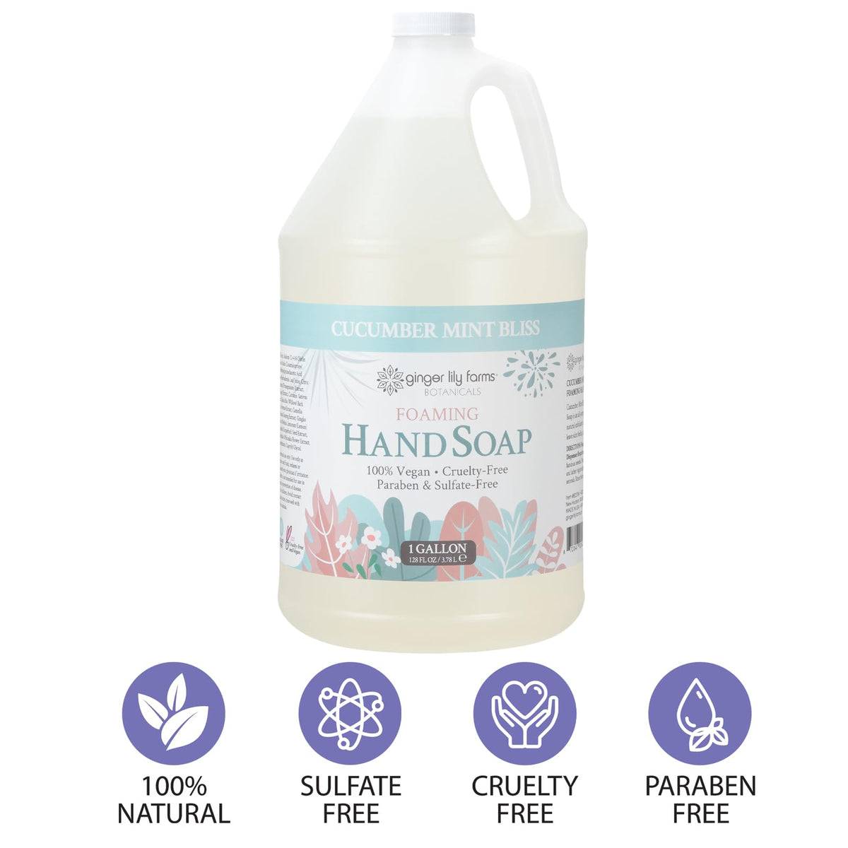 Ginger Lily Farms Botanicals foaming hand soap being dispensed with rich lather.