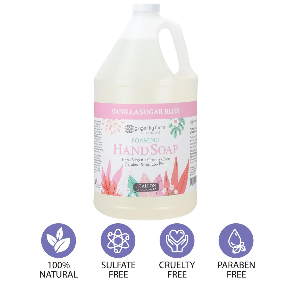 Ginger Lily Farms Botanicals gallon refill packaging for eco friendly use