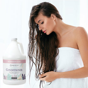 Ginger Lily Farms Botanicals conditioner texture shows smoother, shinier hair after use.