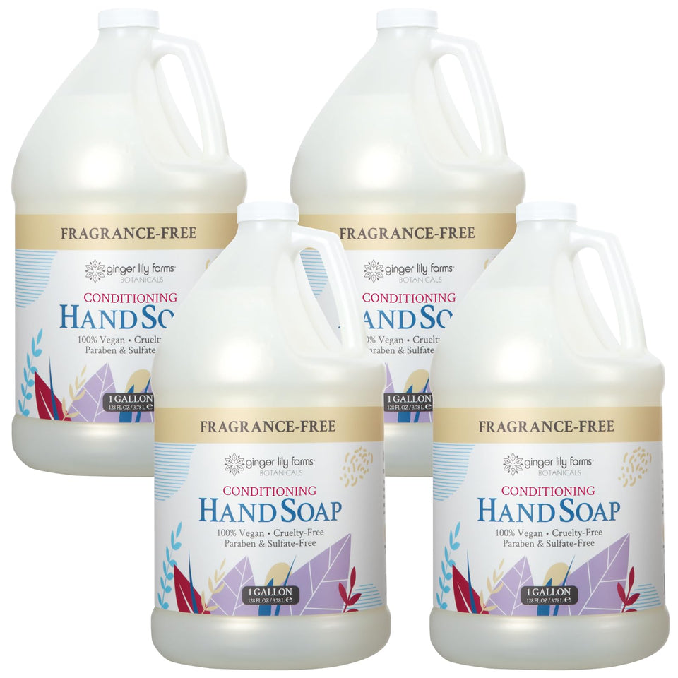 Ginger Lily Farms Botanicals hand soap refill bottle with fragrance-free formula for sensitive skin.