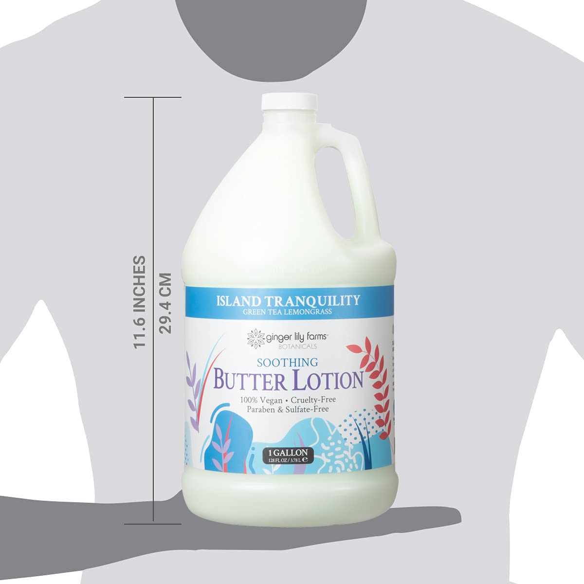 Ginger Lily Farms Island Tranquility lotion applied on skin for hydration