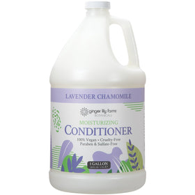 Ginger Lily Farms Botanicals moisturizing conditioner bottle with lavender chamomile scent for spa-like calm during hair care