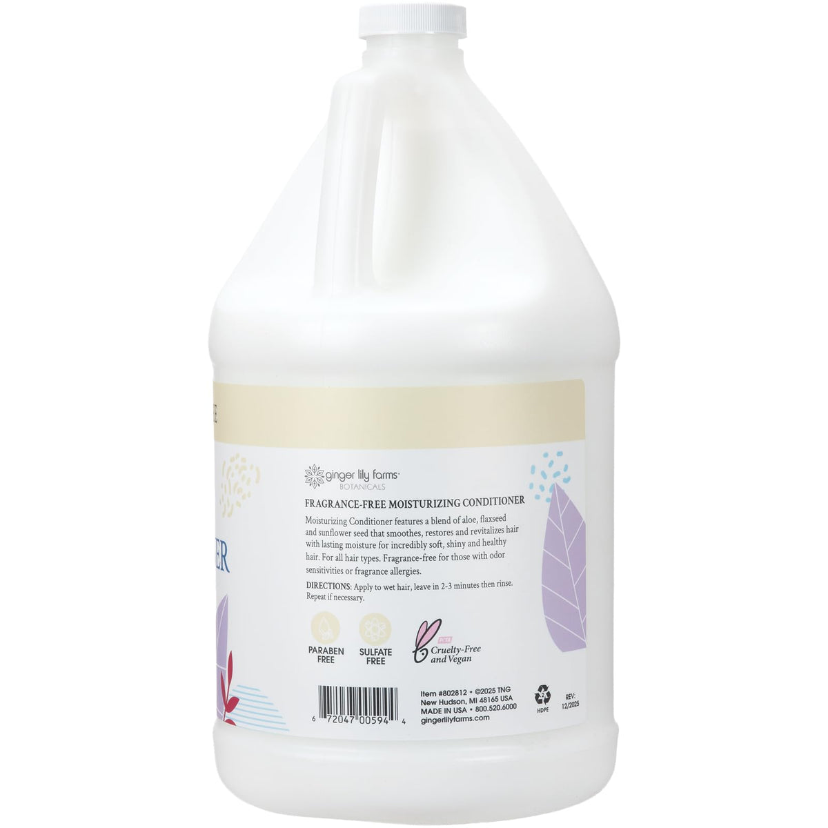 Texture close-up of Ginger Lily Farms Botanicals conditioner showing lightweight hydration