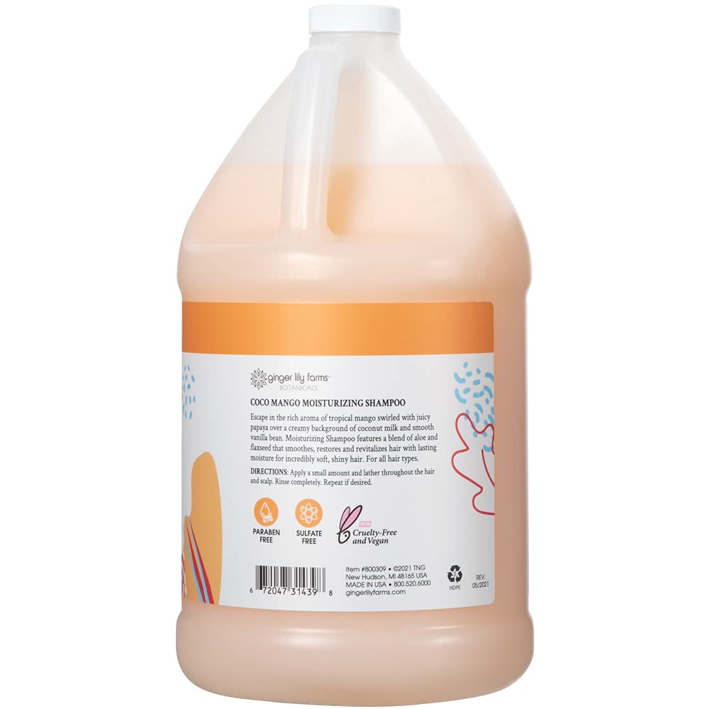 Ginger Lily Farms Botanicals Coco Mango branding close-up highlighting tropical aroma