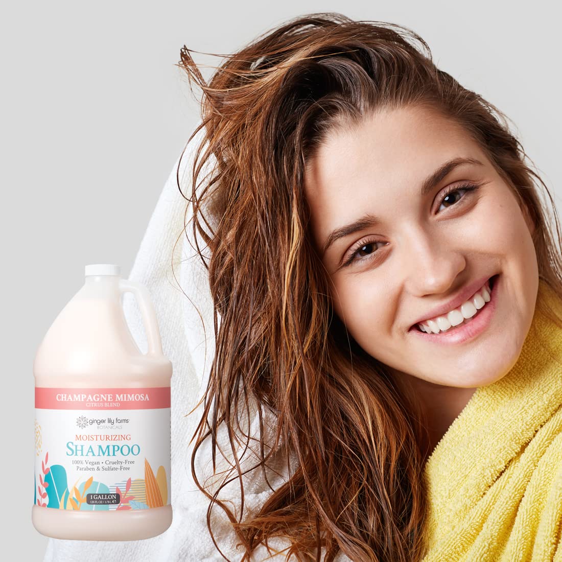1-gallon refill of Ginger Lily Farms Botanicals moisturizing shampoo for eco-friendly refills.