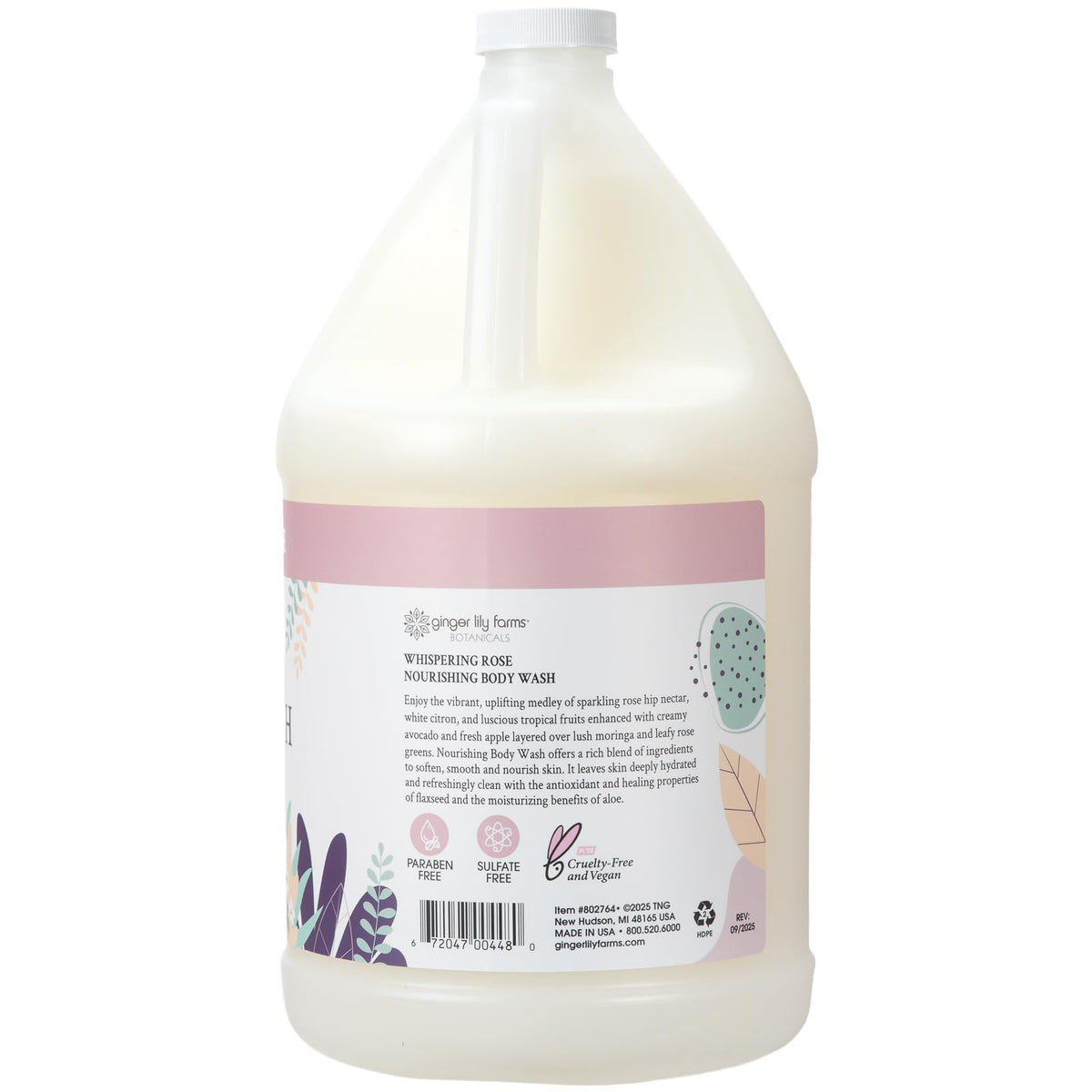 Creamy lather close-up from Ginger Lily Farms Nourishing Body Wash for hydration.