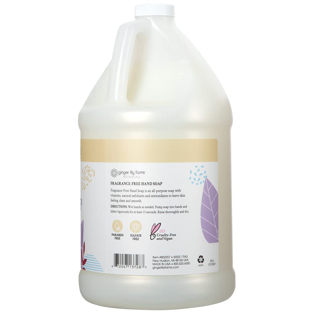 Close-up of Ginger Lily Farms Botanicals fragrance-free hand soap producing a silky lather.