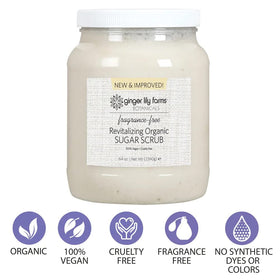 Ginger Lily Farms Botanicals Organic Sugar Scrub jar ready for daily skincare.