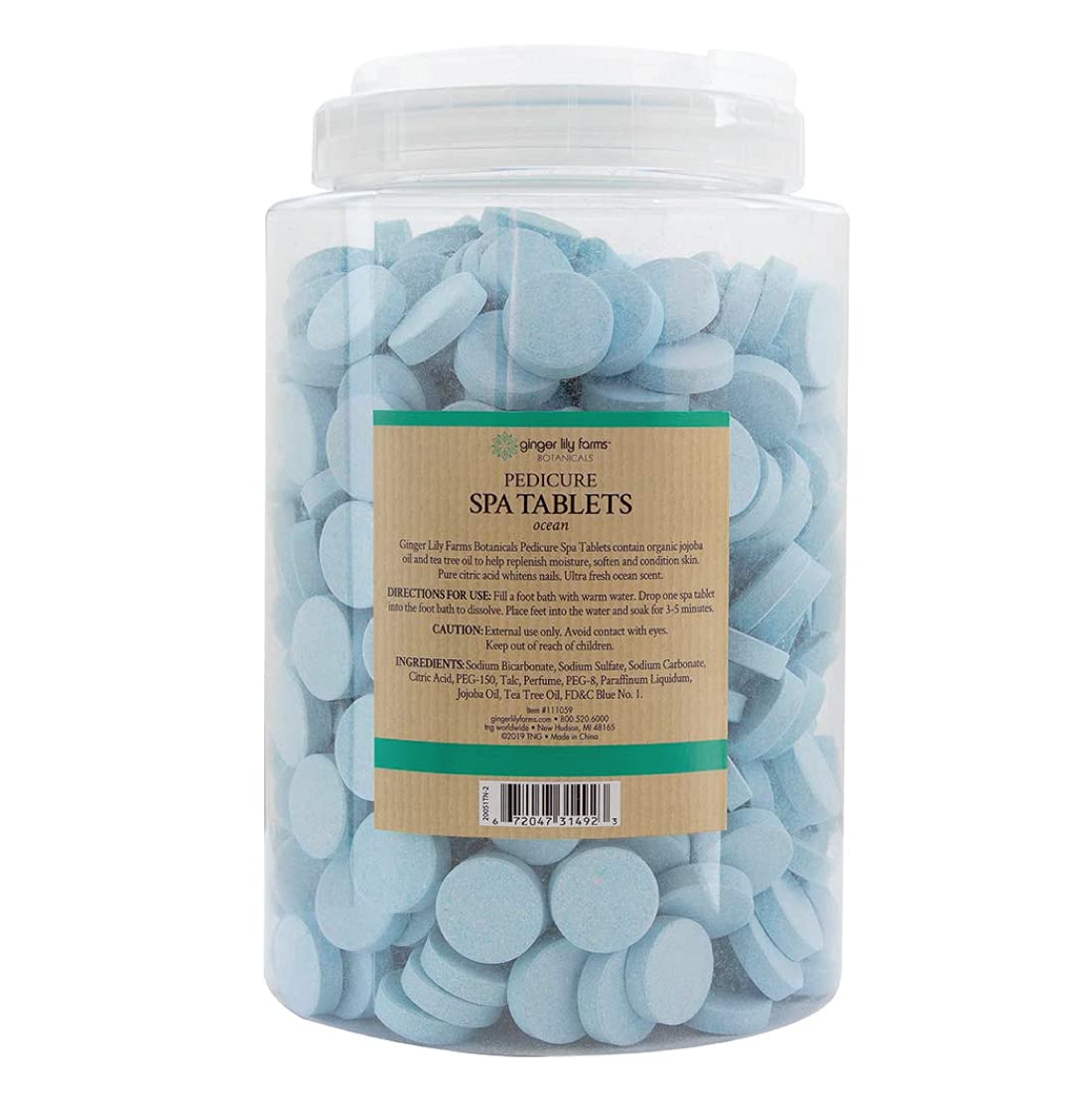 Ginger Lily Farms Pedicure Spa Tablets with organic jojoba oil to replenish moisture during a soak.