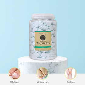 Ginger Lily Farms Pedicure Spa Tablets with pure citric acid to brighten nails while soaking.