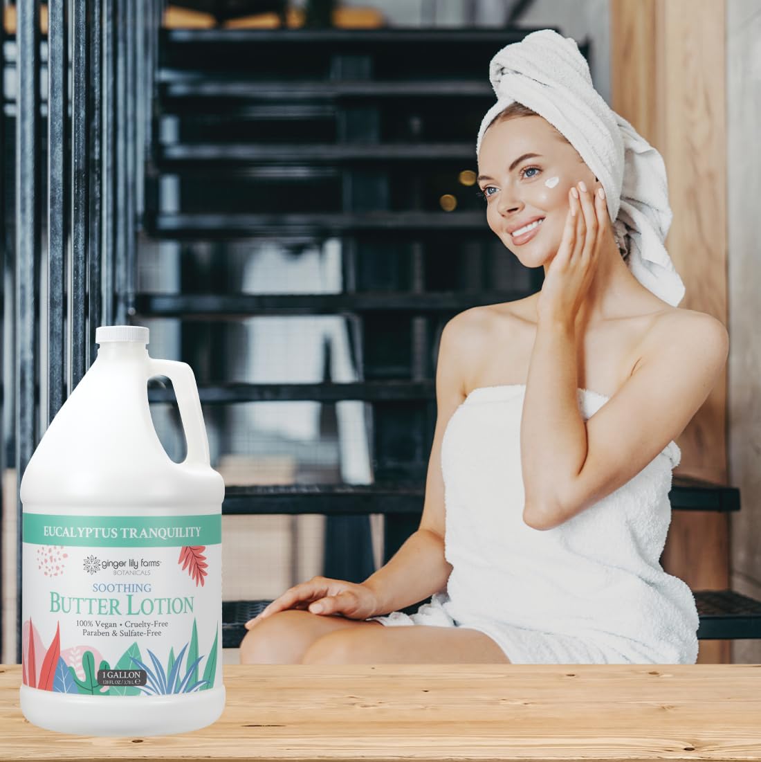 Ginger Lily Farms spa or hotel dispensers offer consistent fragrance and hydration.