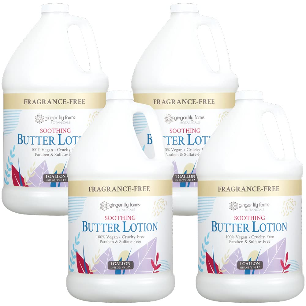 Ginger Lily Farms Botanicals soothing butter lotion jar shows silky hydration for dry skin