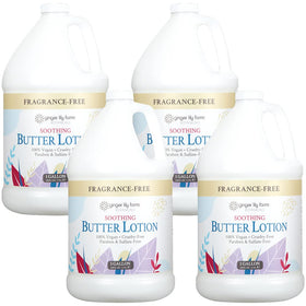 Ginger Lily Farms Botanicals soothing butter lotion jar shows silky hydration for dry skin