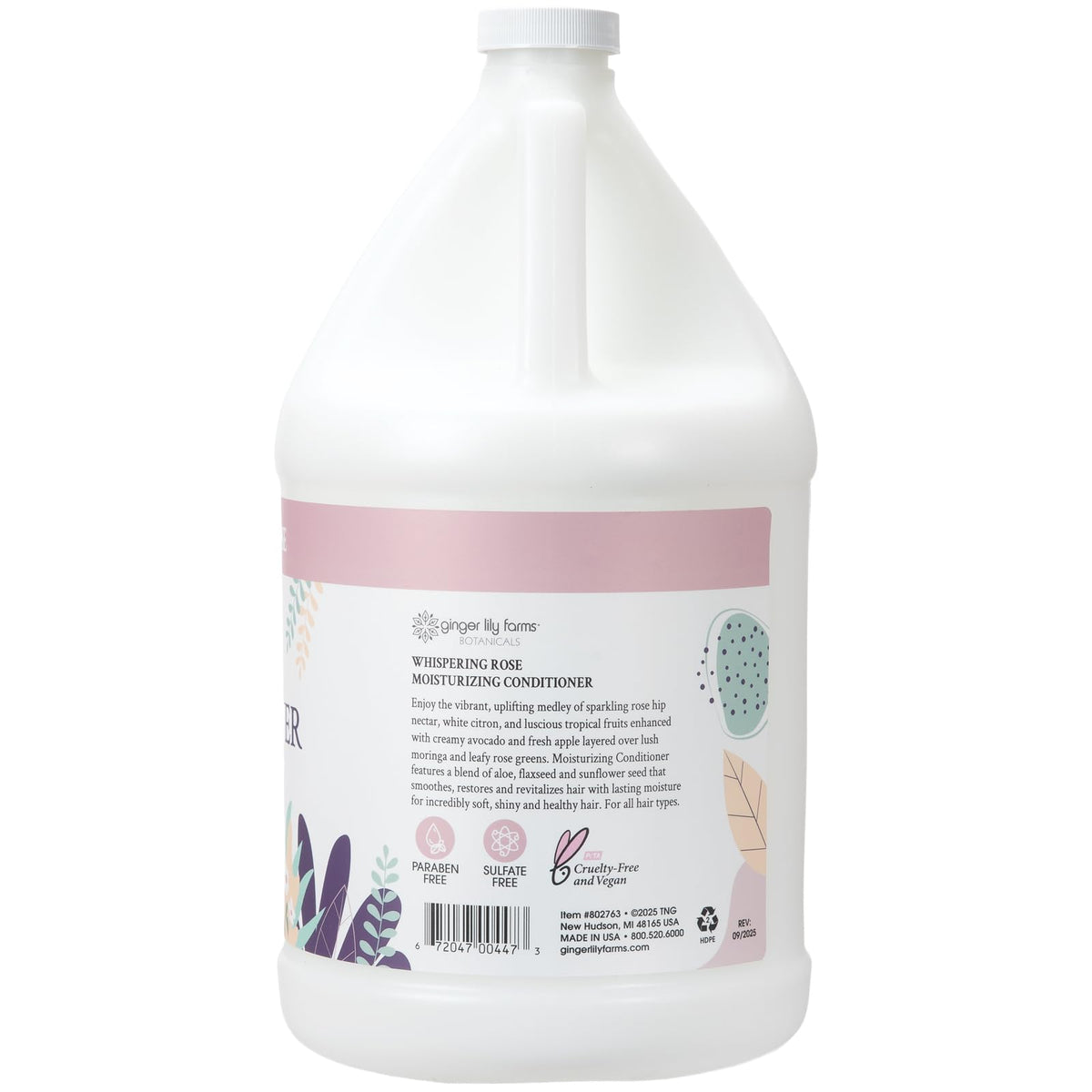 Ginger Lily Farms Botanicals Whispering Rose scent close-up enhances shower fragrance and mood.
