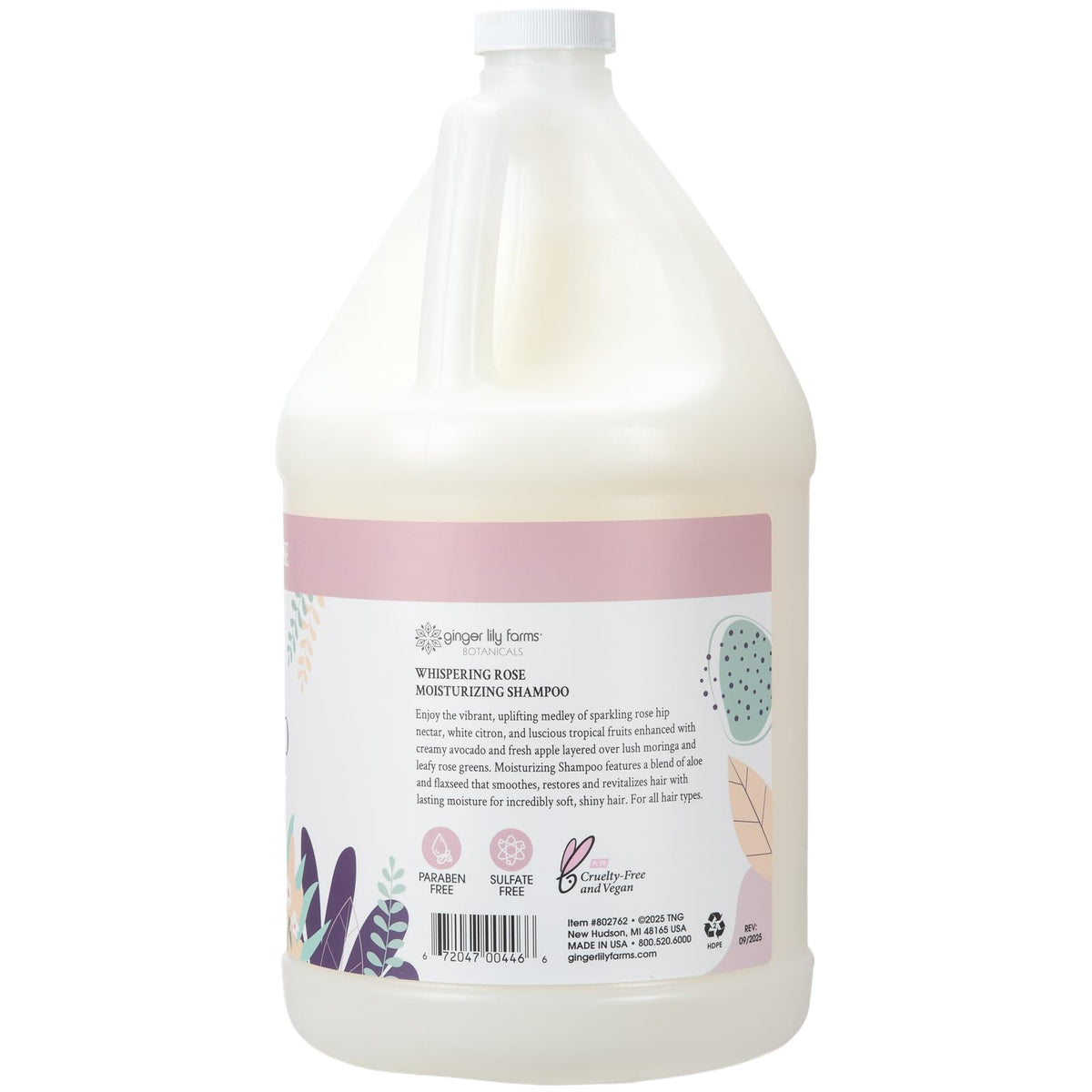 Ginger Lily Farms Botanicals Whispering Rose shampoo lather demonstrates rich foam for gentle cleansing