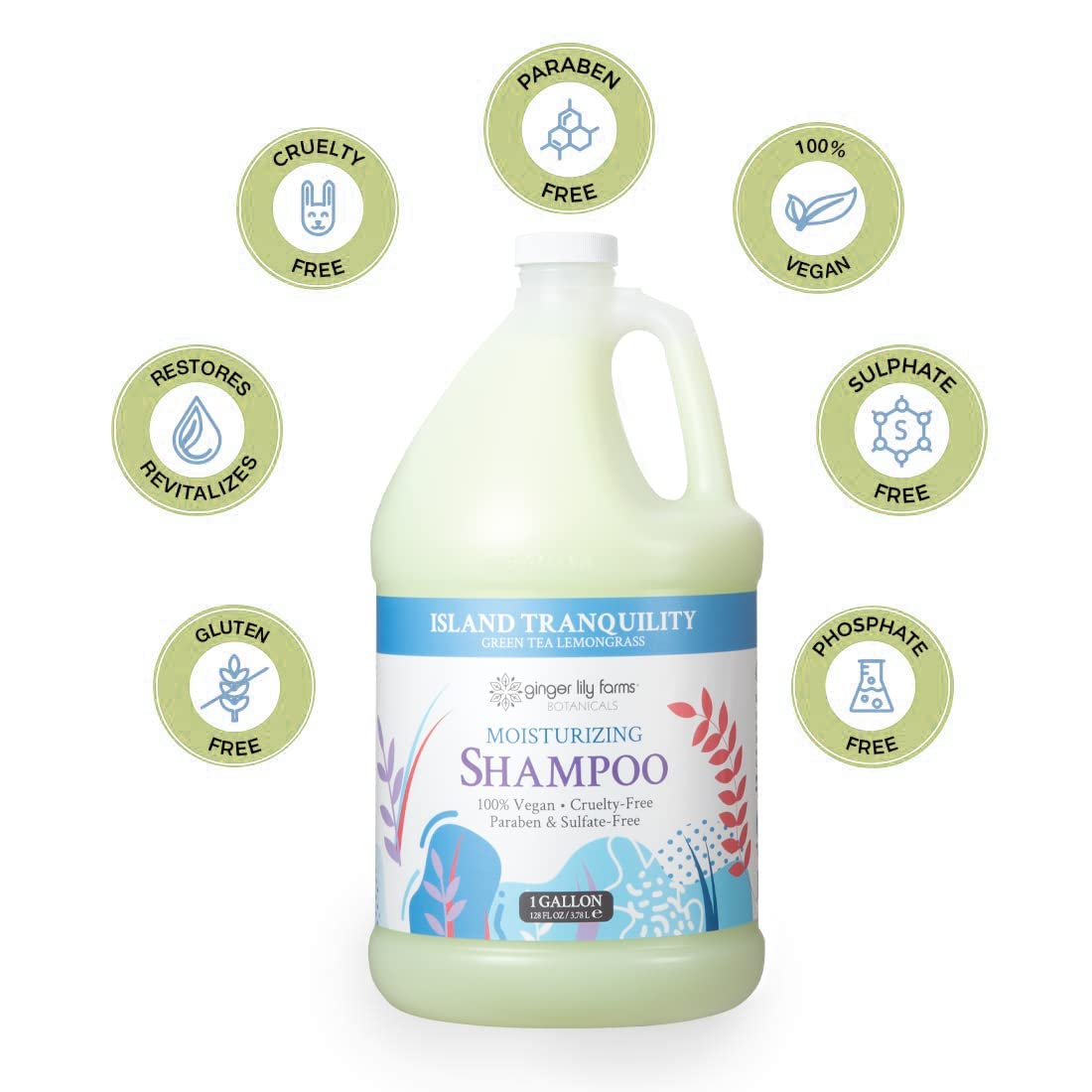 Ginger Lily Farms shampoo bottle refill setup for home or salon use.