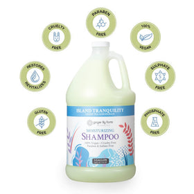 Ginger Lily Farms shampoo bottle refill setup for home or salon use.