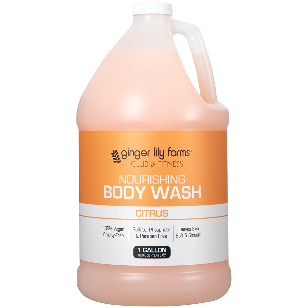 Ginger Lily Farms Club & Fitness body wash creamy lather for daily use.