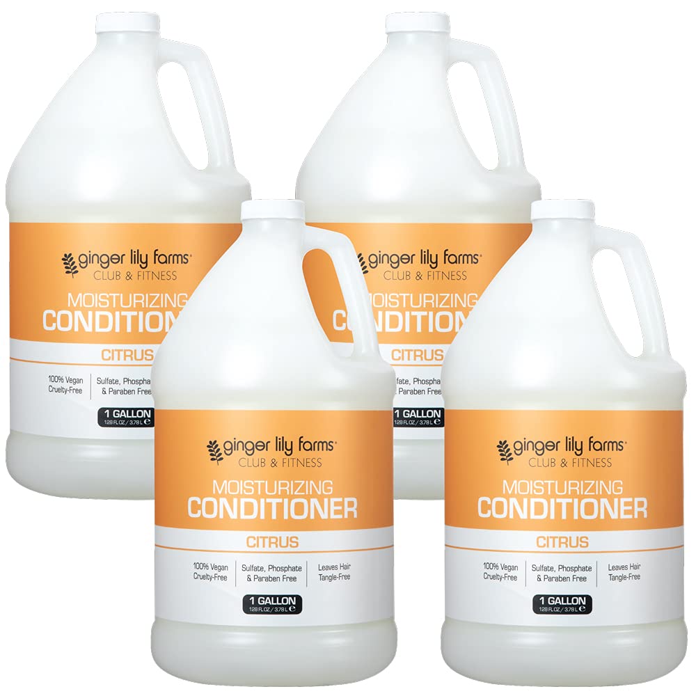Ginger Lily Farms Club & Fitness Citrus Conditioner bottle provides lightweight moisture for soft hair
