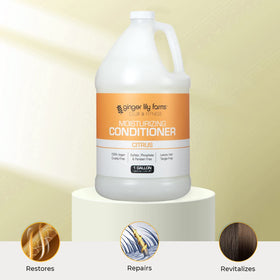 Shower scene with Ginger Lily Farms Citrus Conditioner suggesting refreshing citrus scent