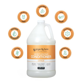 Product on hair to convey silky, manageable appearance from Ginger Lily Farms