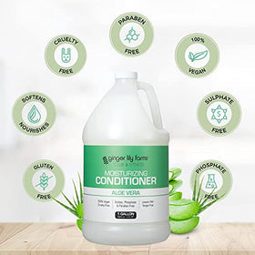 Ginger Lily Farms conditioner creamy texture closeup showing rich moisture.