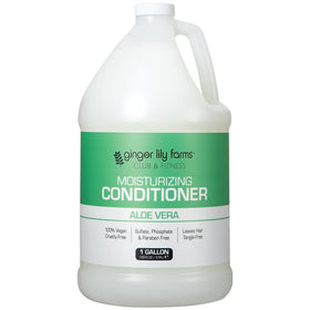 Ginger Lily Farms conditioner label closeup highlighting vegan, cruelty-free formula.