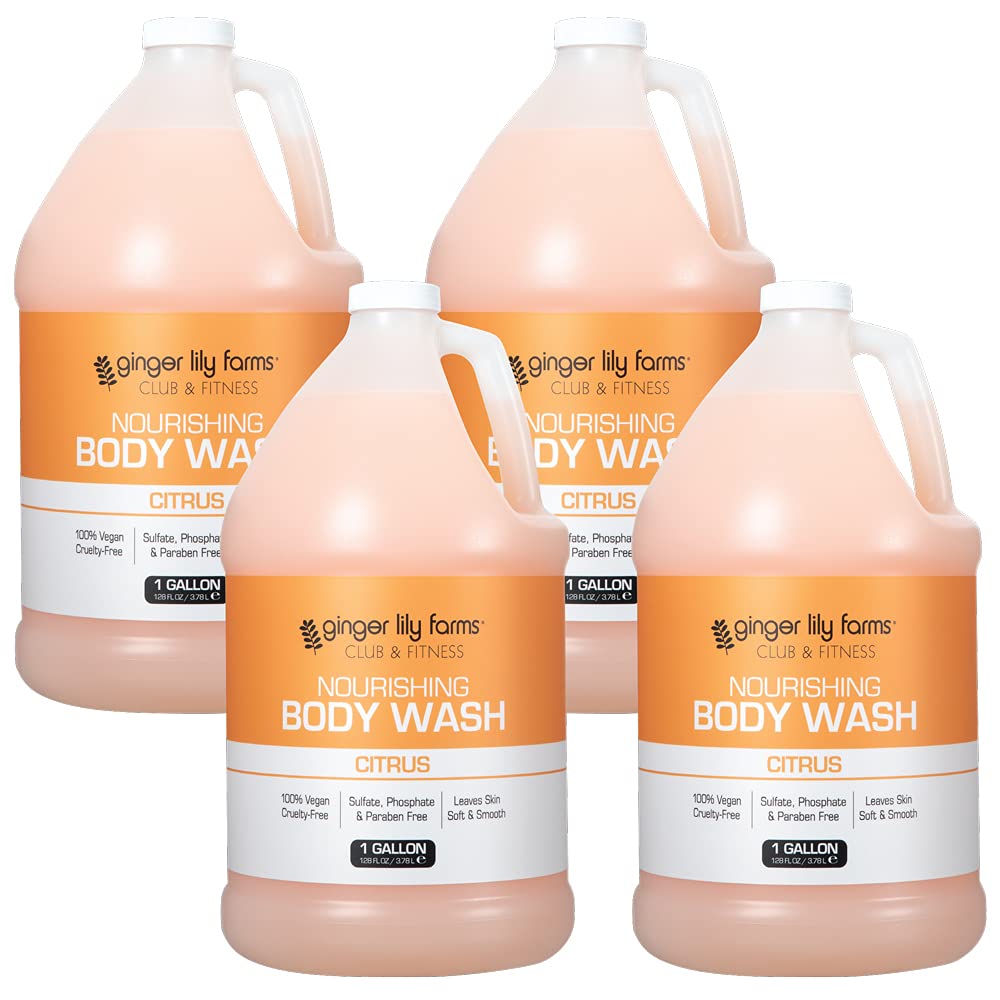 Ginger Lily Farms Club & Fitness refill bottle for gym showers, convenient and economical.