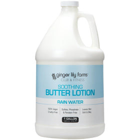 Ginger Lily Farms Club & Fitness lotion bottle close-up showing quick-absorbing hydration