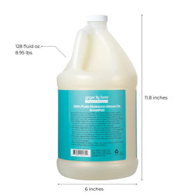 Ginger Lily Farms gallon refill display showing eco-friendly packaging for salon backbars