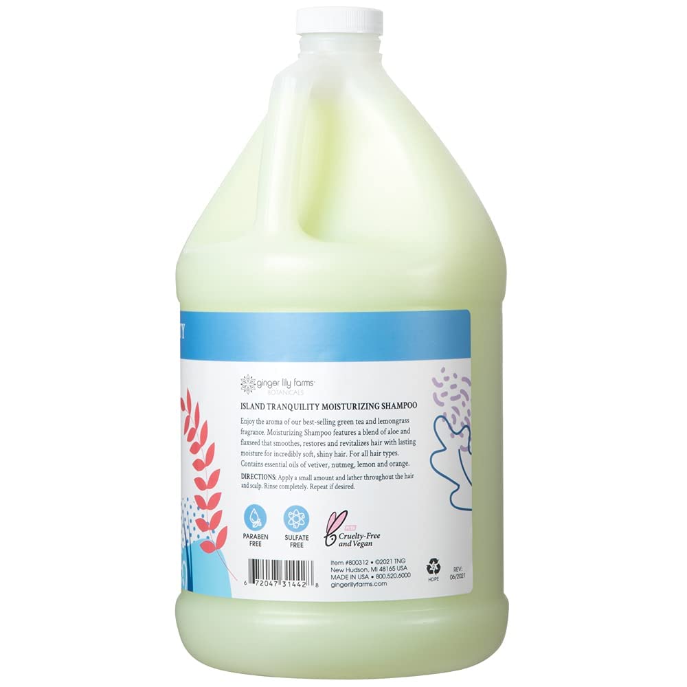Ginger Lily Farms Green Tea Lemongrass Scent highlighting calming, spa-like aroma.