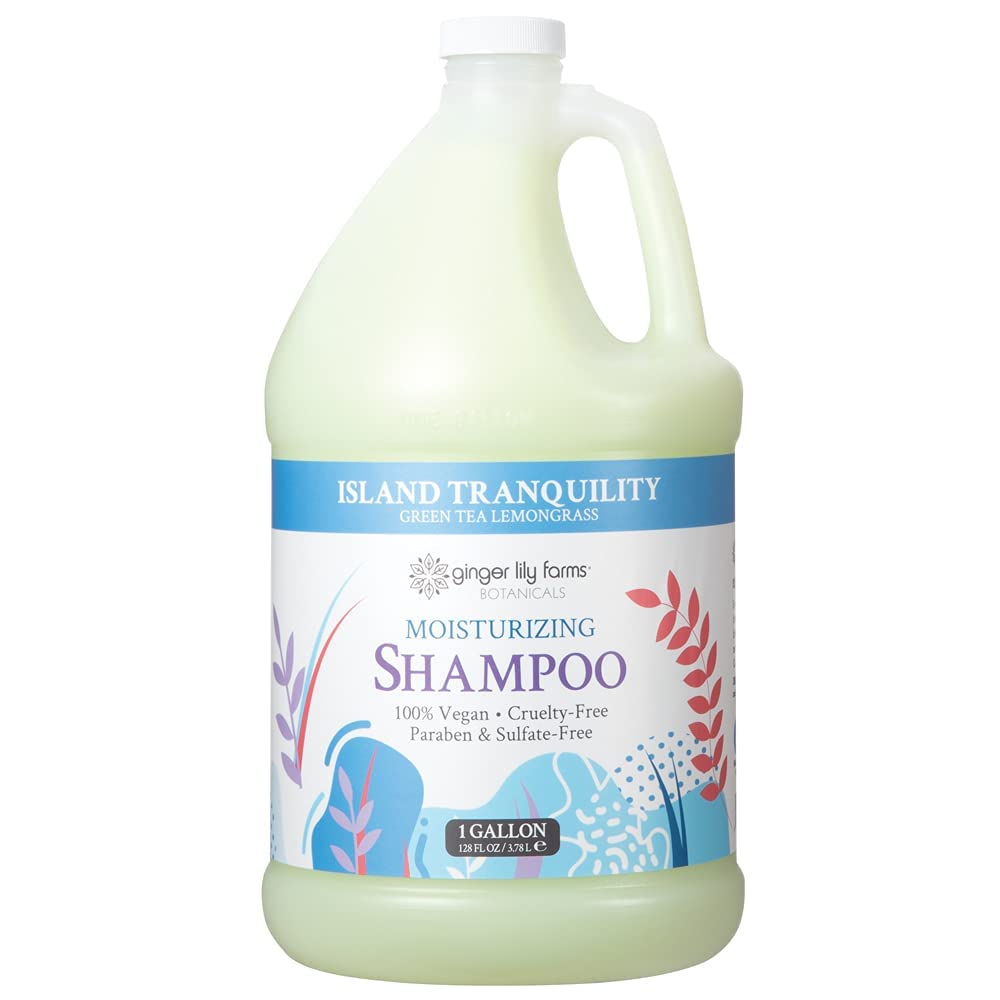 Ginger Lily Farms shampoo lather closeup showcasing rich moisture for all hair types.
