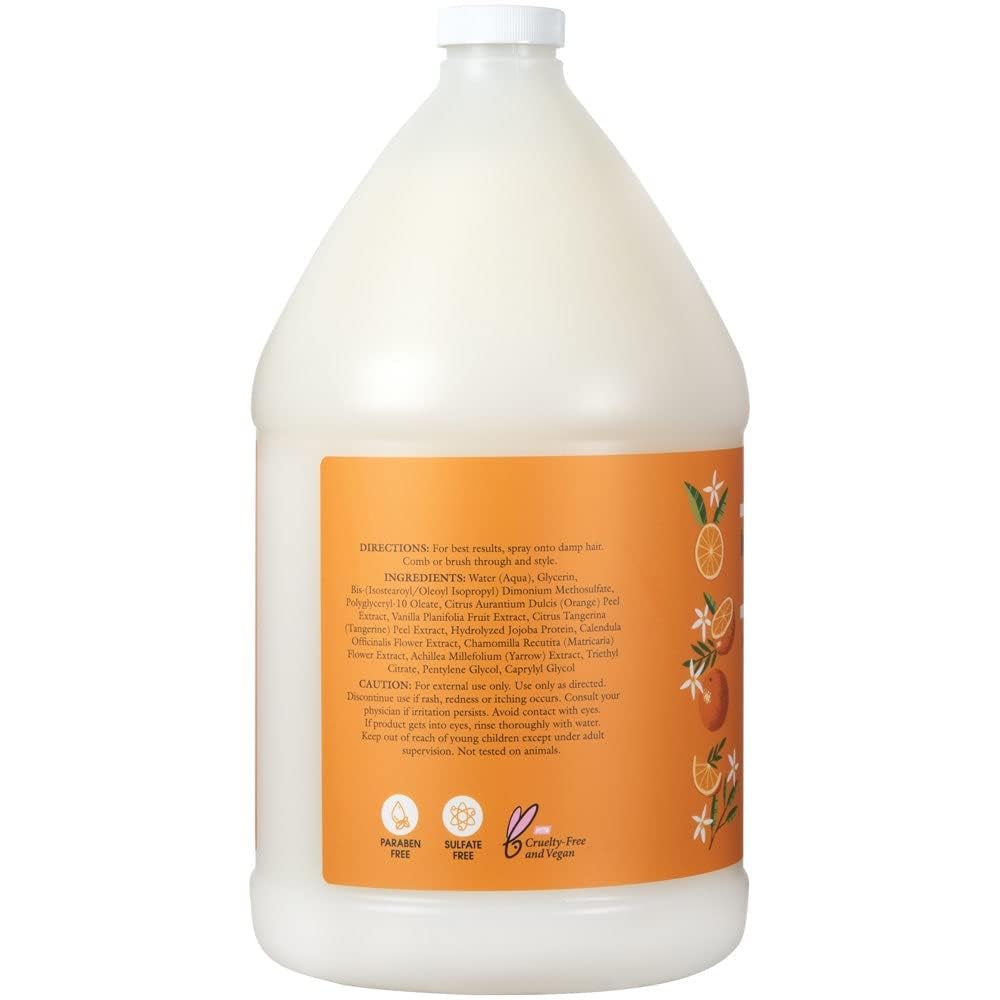 Ginger Lily Farms Salon Formula label close-up highlights citrus scent and vegan formula.