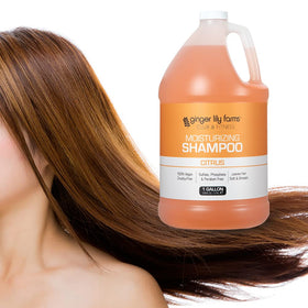 Ginger Lily Farms shampoo texture close up hints creamy lather for smooth hair.